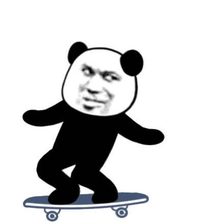 熊猫头玩滑板动图表情包